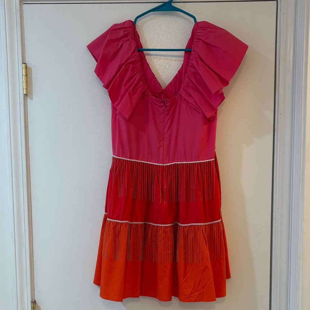 Pink and Red Ruffled Dress - Picture 2 of 2